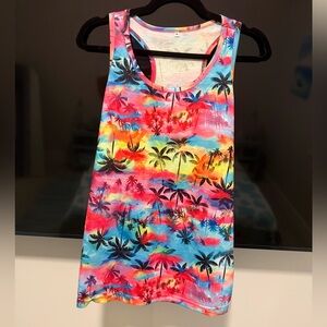 NEW Colorful Tropical Palm Tree Tank Top
